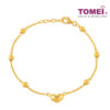 TOMEI Bead and Love Charm Bracelet, Yellow Gold 916