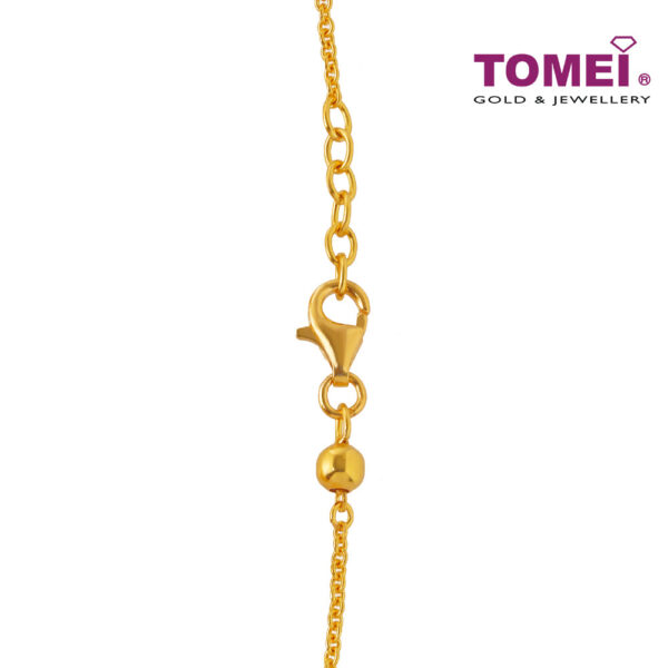 TOMEI Bead and Love Charm Bracelet, Yellow Gold 916