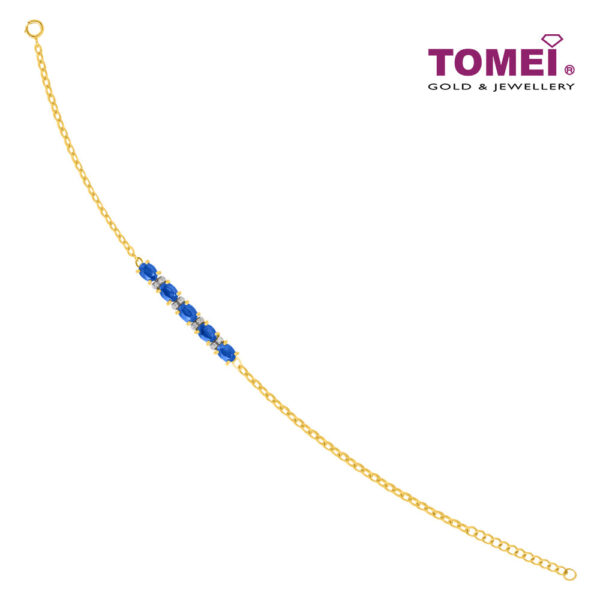 TOMEI Gemstones with Diamond Bracelet, Yellow Gold 375