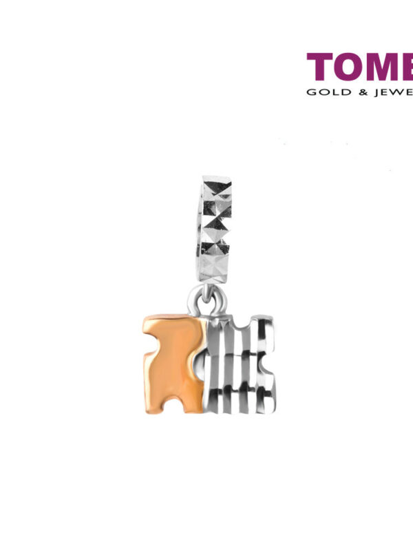 TOMEI Jigsaw Puzzle Charm, White Gold 585 (P5538)