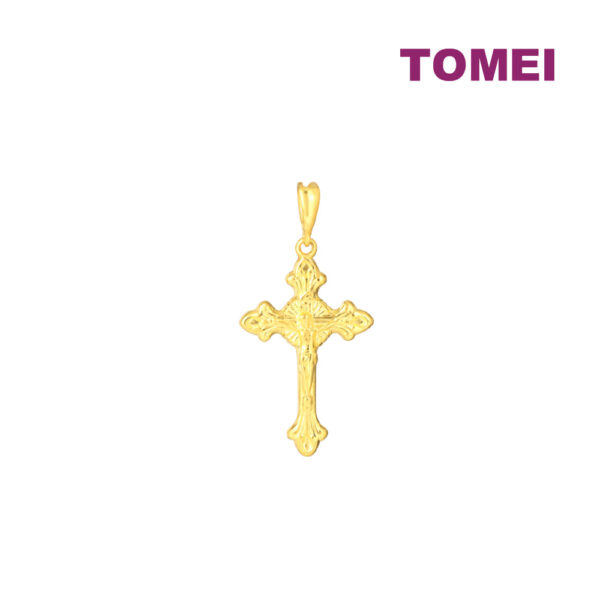 TOMEI Cross Pendant, Yellow Gold 916
