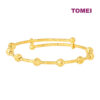 TOMEI Kids Laser Balls Open Bangle, Yellow Gold 916