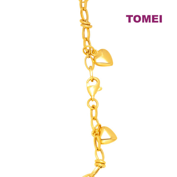 TOMEI Lusso Italia Heart Bracelet, Yellow Gold 916