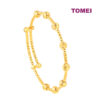TOMEI Kids Laser Balls Open Bangle, Yellow Gold 916