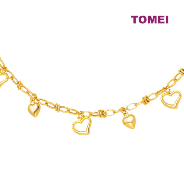 TOMEI Lusso Italia Heart Bracelet, Yellow Gold 916
