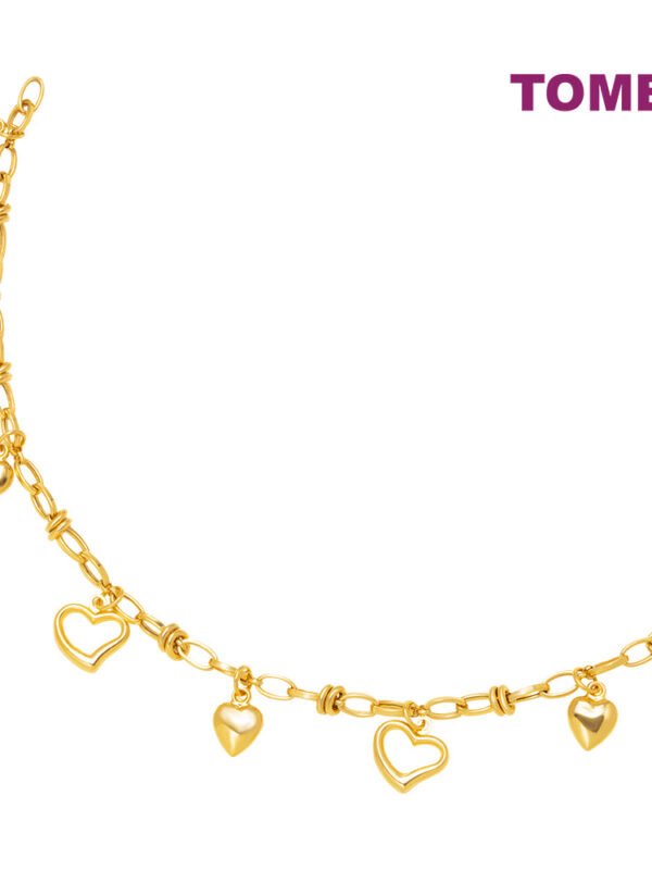 TOMEI Lusso Italia Heart Bracelet, Yellow Gold 916