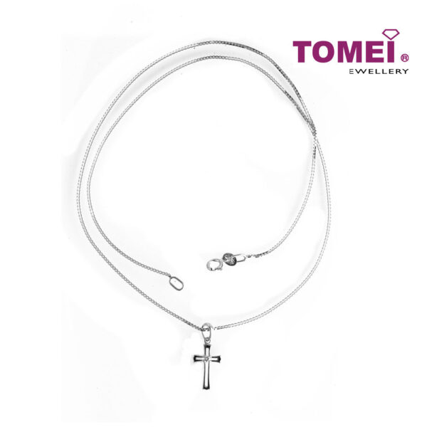 TOMEI Hope and Faith Pendant Set, White Gold 585 (P2796)