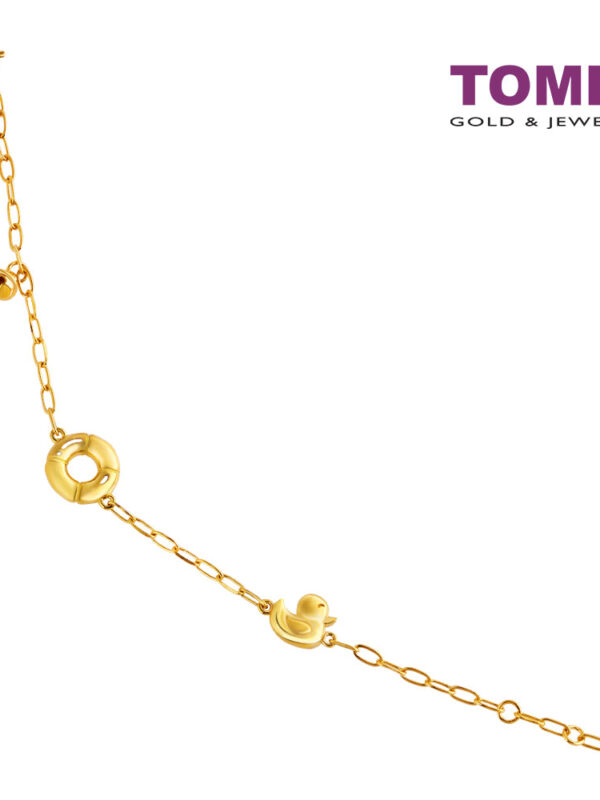 TOMEI Little Duck with Lifebuoy and Bell Bracelet, Yellow Gold 916