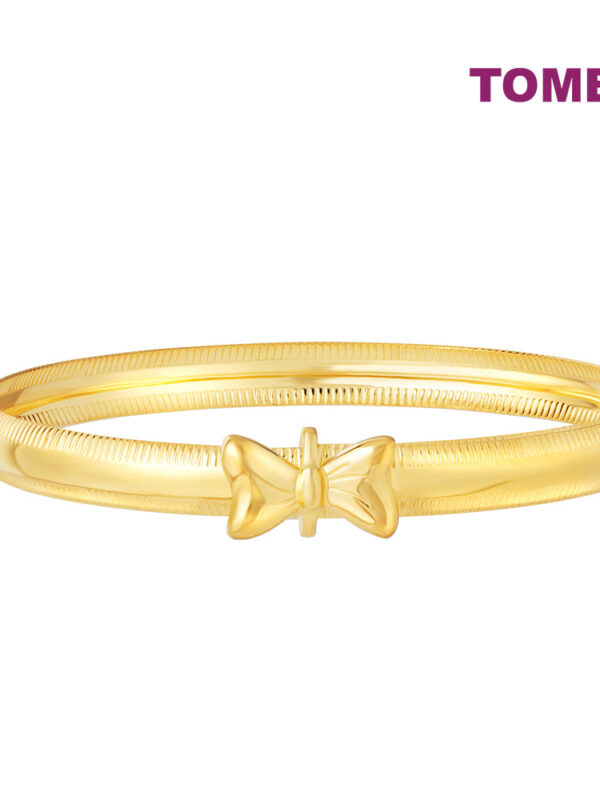 TOMEI Kids Bow Tie Bangle, Yellow Gold 916