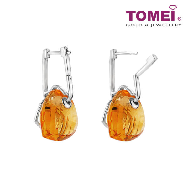 TOMEI Citrine Diamond Earrings, White Gold 750 (E5608CT)