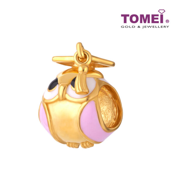 TOMEI Owl Charm, Yellow Gold 916