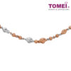TOMEI Dual-Tone Glittering Shells Bracelet, White+Rose Gold 585