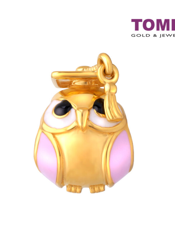 TOMEI Owl Charm, Yellow Gold 916