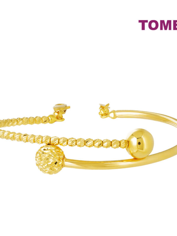 TOMEI Dwi-Balls Bangle, Yellow Gold 916