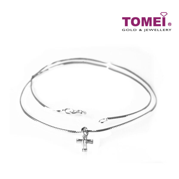 TOMEI Hope and Faith Pendant Set, White Gold 585 (P2796)
