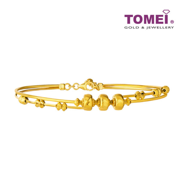 TOMEI Beads Bangle, Yellow Gold 916