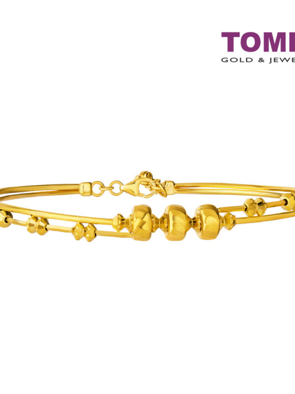TOMEI Beads Bangle, Yellow Gold 916