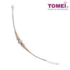 TOMEI Dual-Tone Sparkling Balls Bracelet, White+Rose Gold 585