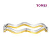 TOMEI Dual-Tone Wavy Bangle, Yellow Gold 916