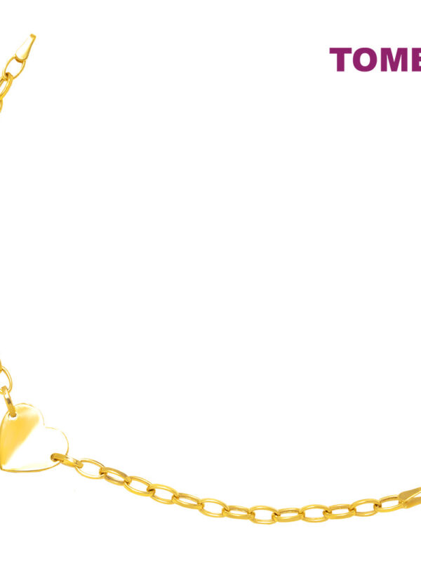 TOMEI Lusso Italia Chain With Heart Bracelet, Yellow Gold 916