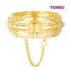 TOMEI Dual-Tone Chunky Flower Bangle, Yellow Gold 916