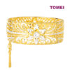TOMEI Dual-Tone Chunky Flower Bangle, Yellow Gold 916