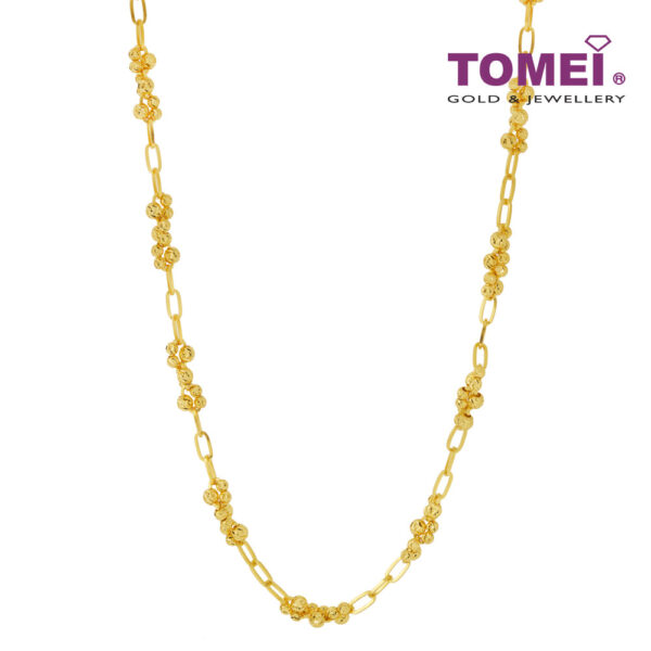 TOMEI Beads and Trace Chain Necklace, Yellow Gold 916
