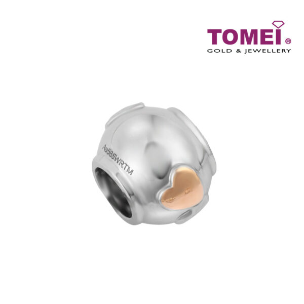 TOMEI Minimalistic Heart Charm, White Gold 585 (P5316/MF300/MF319)