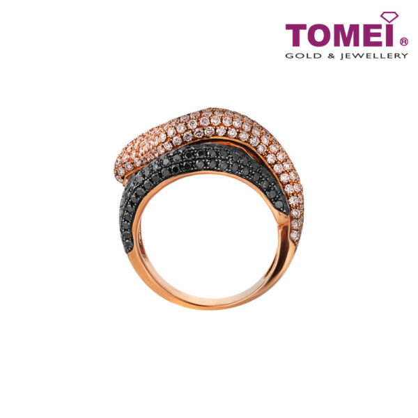 TOMEI Diamonds in Black Ring, Rose Gold 750 (R2378)