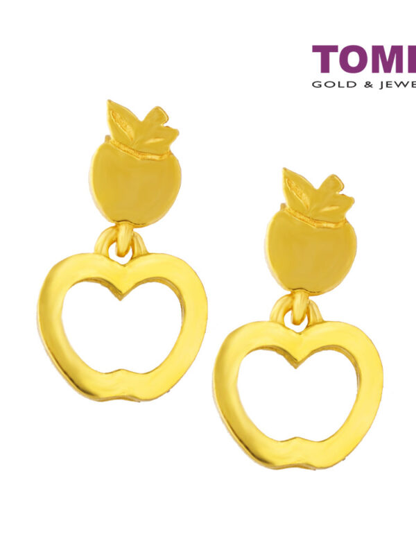 TOMEI Dangling Apple Earrings, Yellow Gold 916