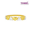 TOMEI Dual-Tone Multi Heart Ring, Yellow Gold 916