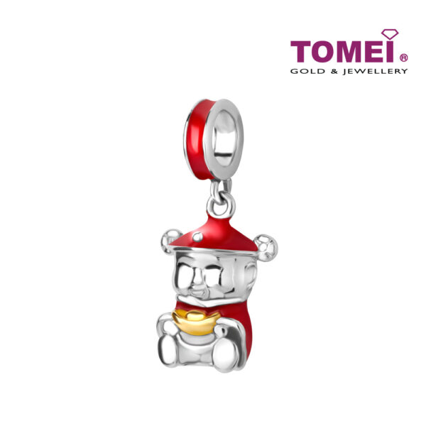 TOMEI God Of Fortune Charm, White Gold 585
