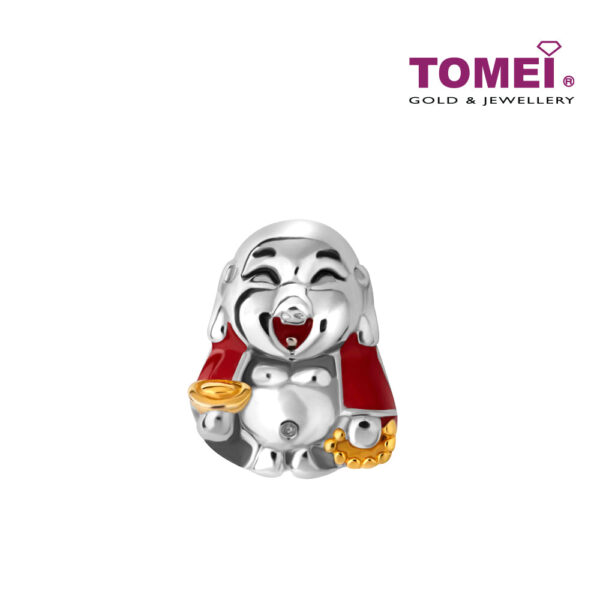 TOMEI Laughing God Charm, White Gold 585