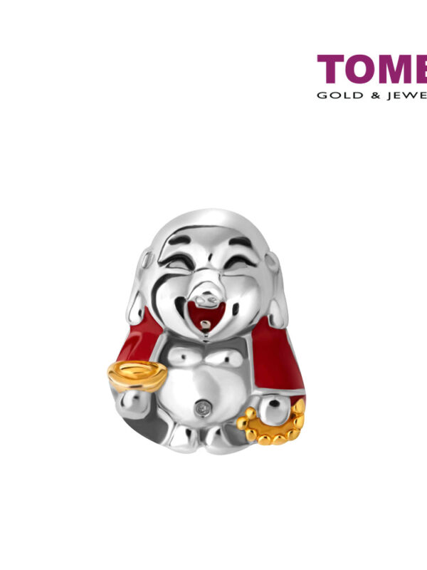 TOMEI Laughing God Charm, White Gold 585