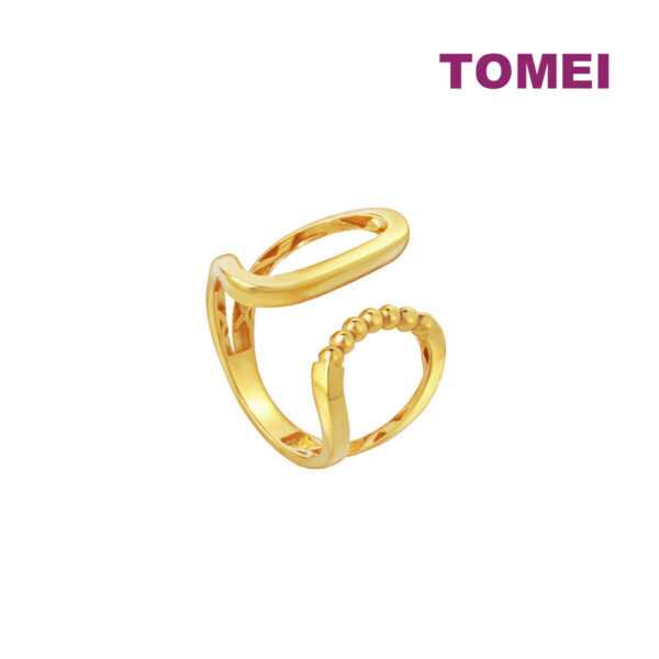 TOMEI Lusso Italia Stylish Ring, Yellow Gold 916