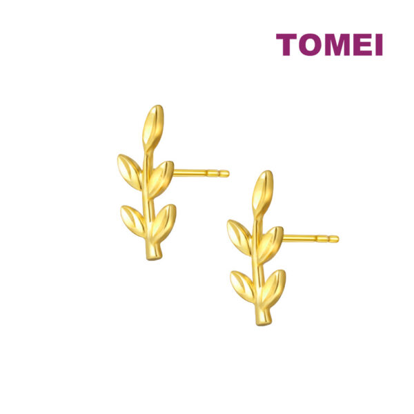 TOMEI Lusso Italia Leave Stick Earrings, Yellow Gold 916
