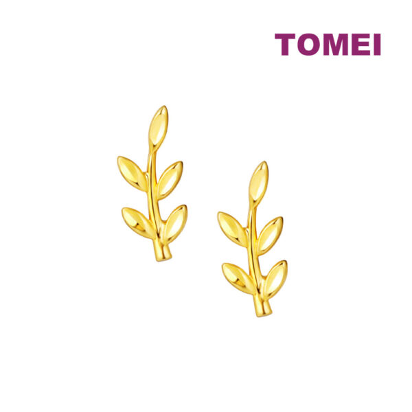 TOMEI Lusso Italia Leave Stick Earrings, Yellow Gold 916