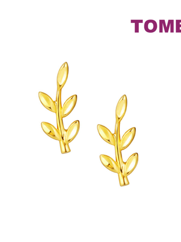 TOMEI Lusso Italia Leave Stick Earrings, Yellow Gold 916