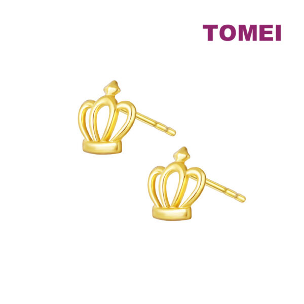 TOMEI Lusso Italia Crown Earrings, Yellow Gold 916