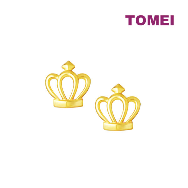 TOMEI Lusso Italia Crown Earrings, Yellow Gold 916