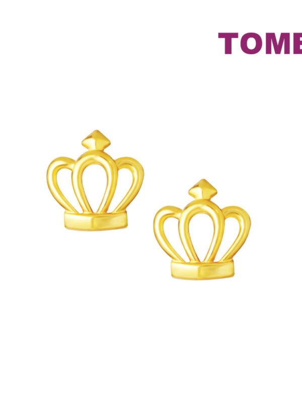 TOMEI Lusso Italia Crown Earrings, Yellow Gold 916