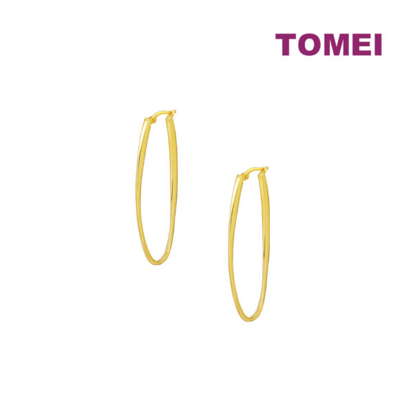 TOMEI Lusso Italia Oval Shaped Hoop Earrings, Yellow Gold 916