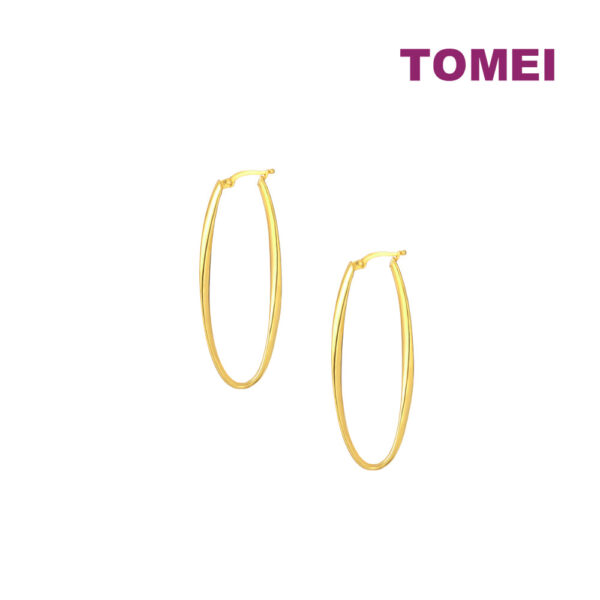 TOMEI Lusso Italia Oval Shaped Hoop Earrings, Yellow Gold 916