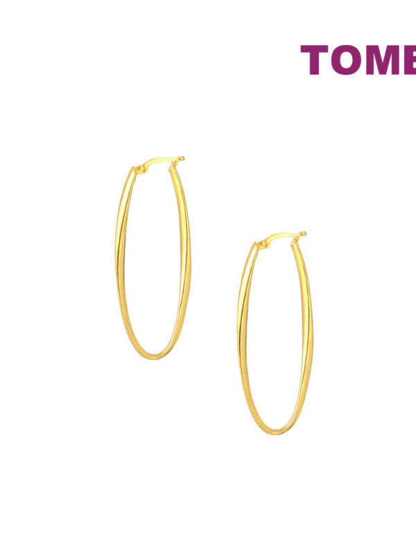 TOMEI Lusso Italia Oval Shaped Hoop Earrings, Yellow Gold 916