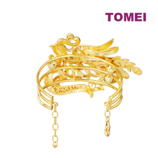 TOMEI Dragon & Phoenix Bangle, Yellow Gold 916