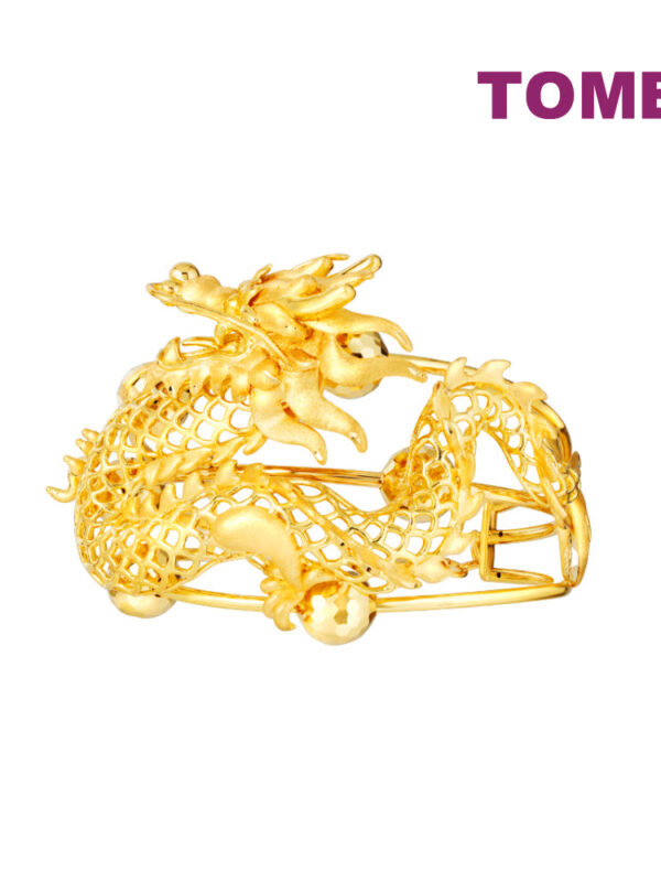 TOMEI Dragon & Phoenix Bangle, Yellow Gold 916