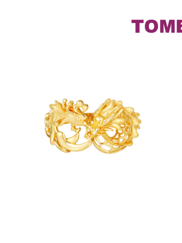 TOMEI Dragon & Phoenix Ring, Yellow Gold 916