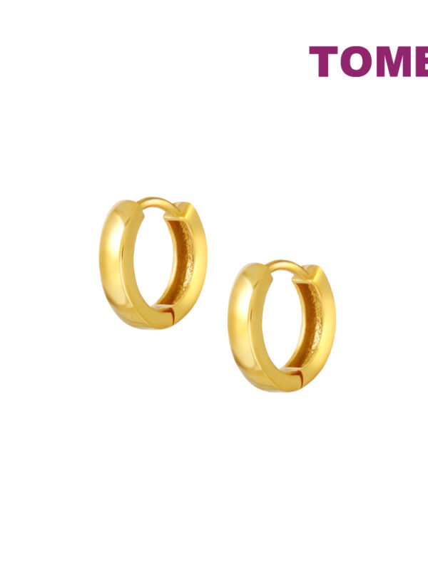 TOMEI Lusso Italia Round Loop Earrings, Yellow Gold 916