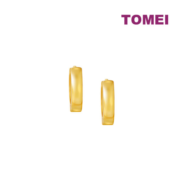 TOMEI Lusso Italia Round Loop Earrings, Yellow Gold 916
