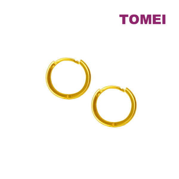TOMEI Lusso Italia Round Loop Earrings, Yellow Gold 916